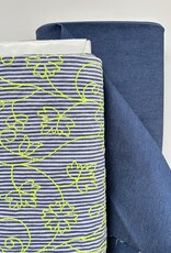 Katoen - Striped - Neon Broderie