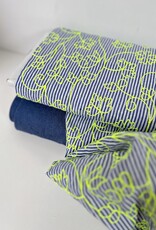 Katoen - Striped - Neon Broderie