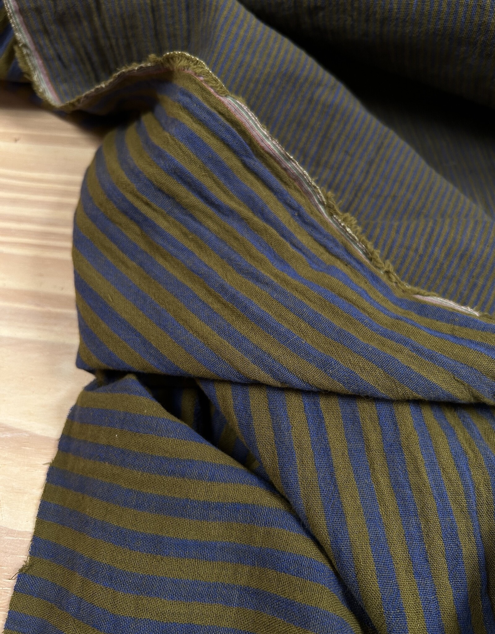 Double Gauze - Stripes 2-sided - kaki