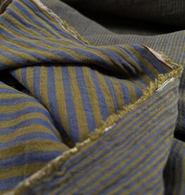 Double Gauze - Stripes 2-sided - kaki