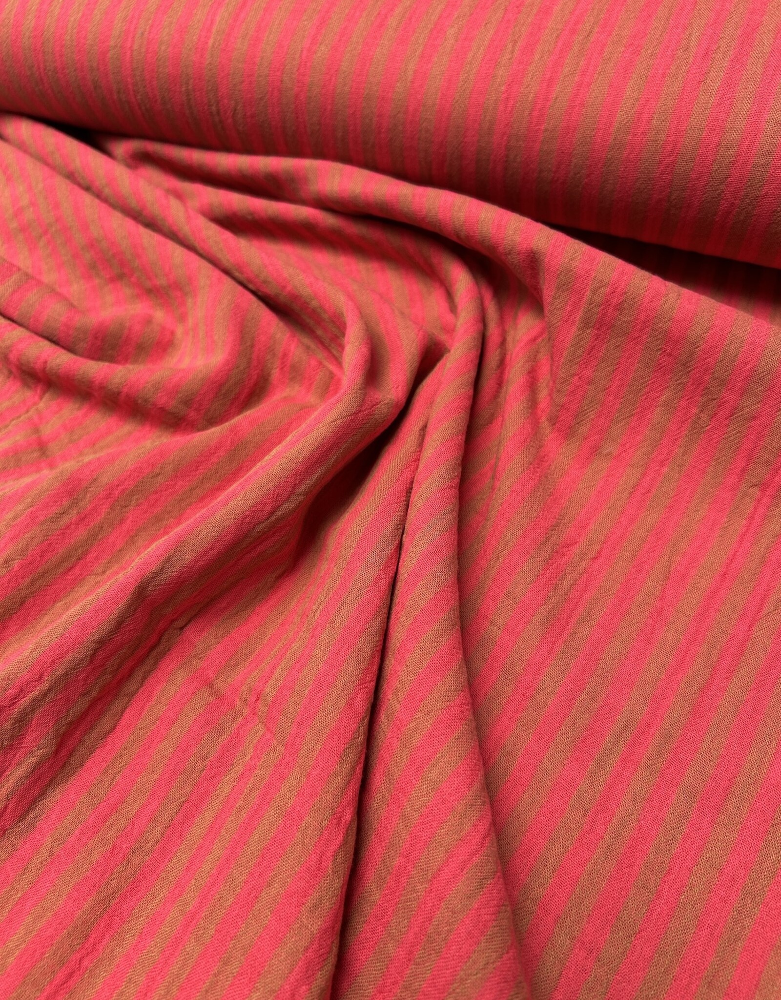 Double Gauze - Stripes 2-sided - Tangerin