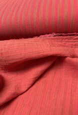 Double Gauze - Stripes 2-sided - Tangerin