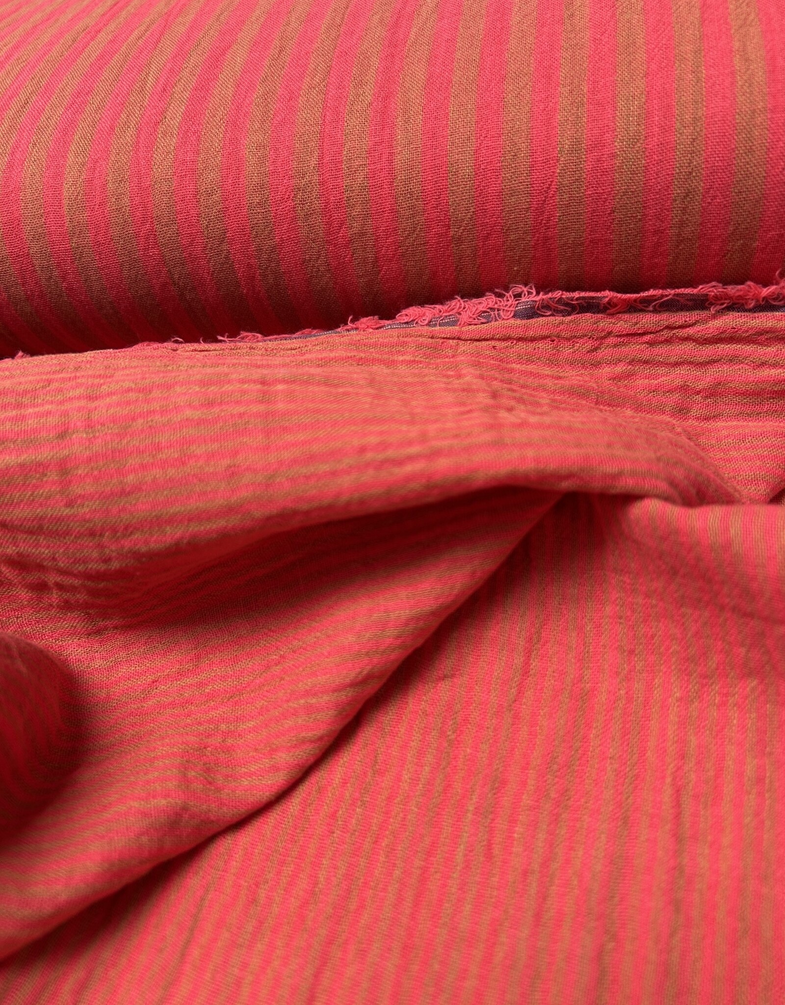 Double Gauze - Stripes 2-sided - Tangerin