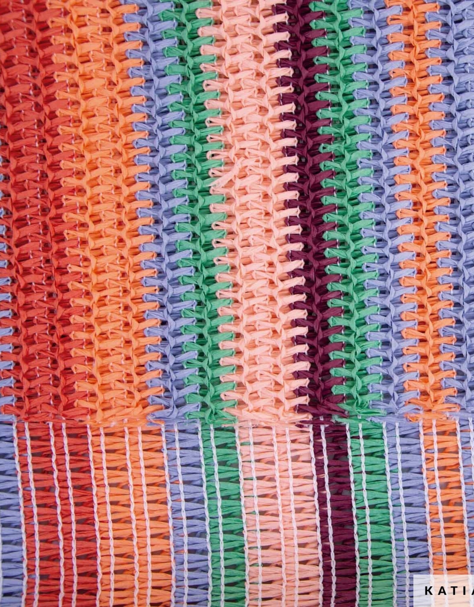 Katia Fabrics Paper Knit Raffia - Pastel stripes