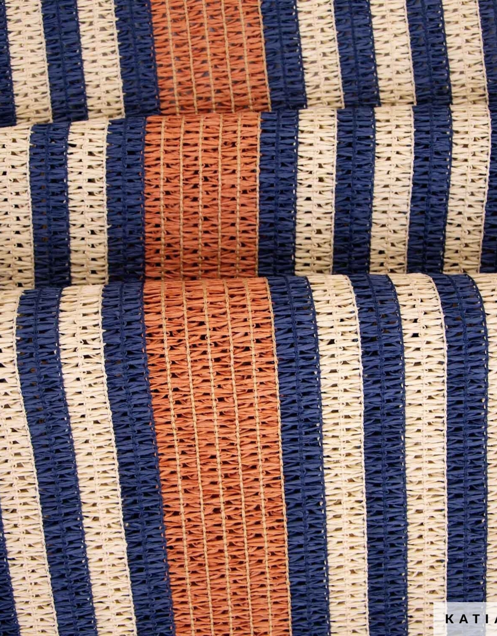 Katia Fabrics Paper Knit Raffia - Brown Stripe