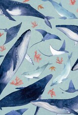 Katia Fabrics Fijne Katoen Poplin - Whale