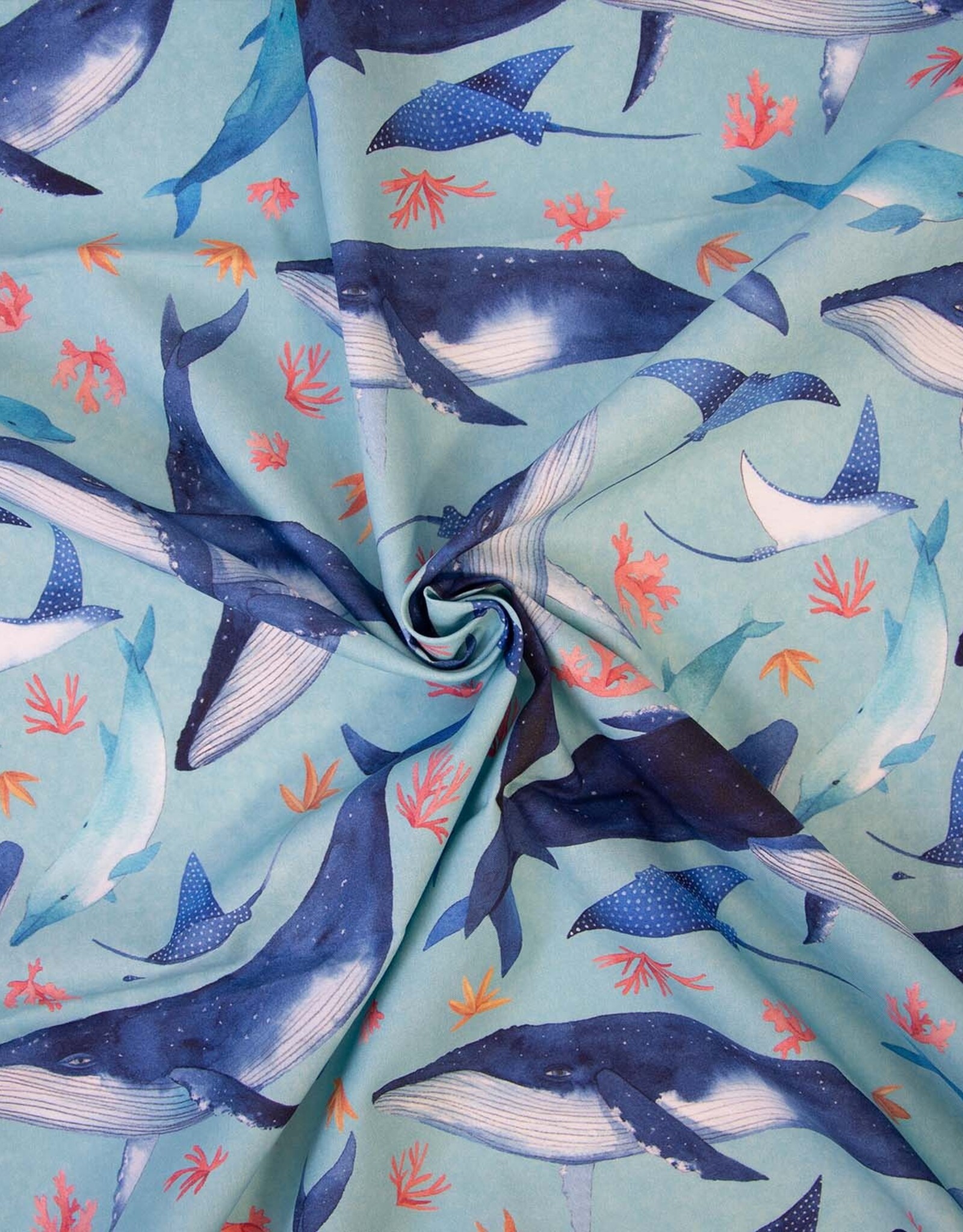 Katia Fabrics Fijne Katoen Poplin - Whale