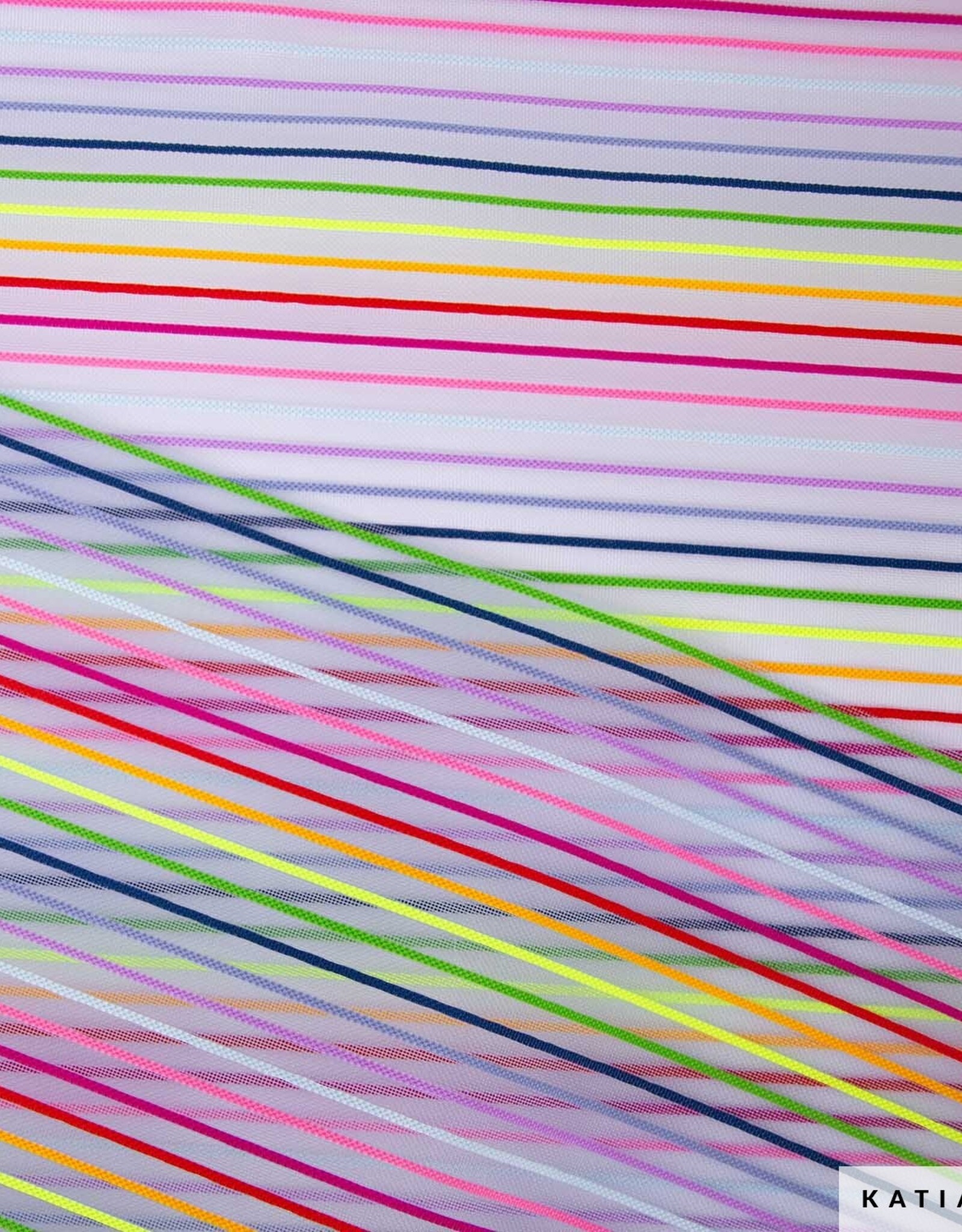Katia Fabrics Transparante Mesh - Multi Blue
