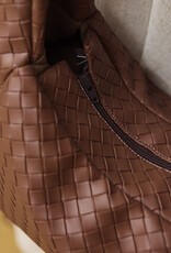 Kunstleer met vilt backing - Coffee