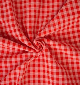 Seersucker - Vichy - Coral