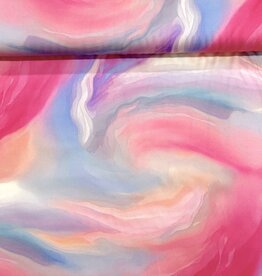 Viscose Satijn - Pink & blue dream