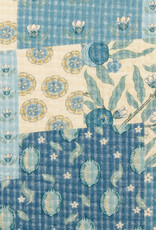 Structure katoen  - Patchwork - Blue