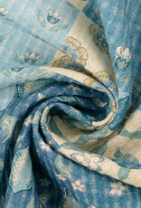 Structure katoen  - Patchwork - Blue