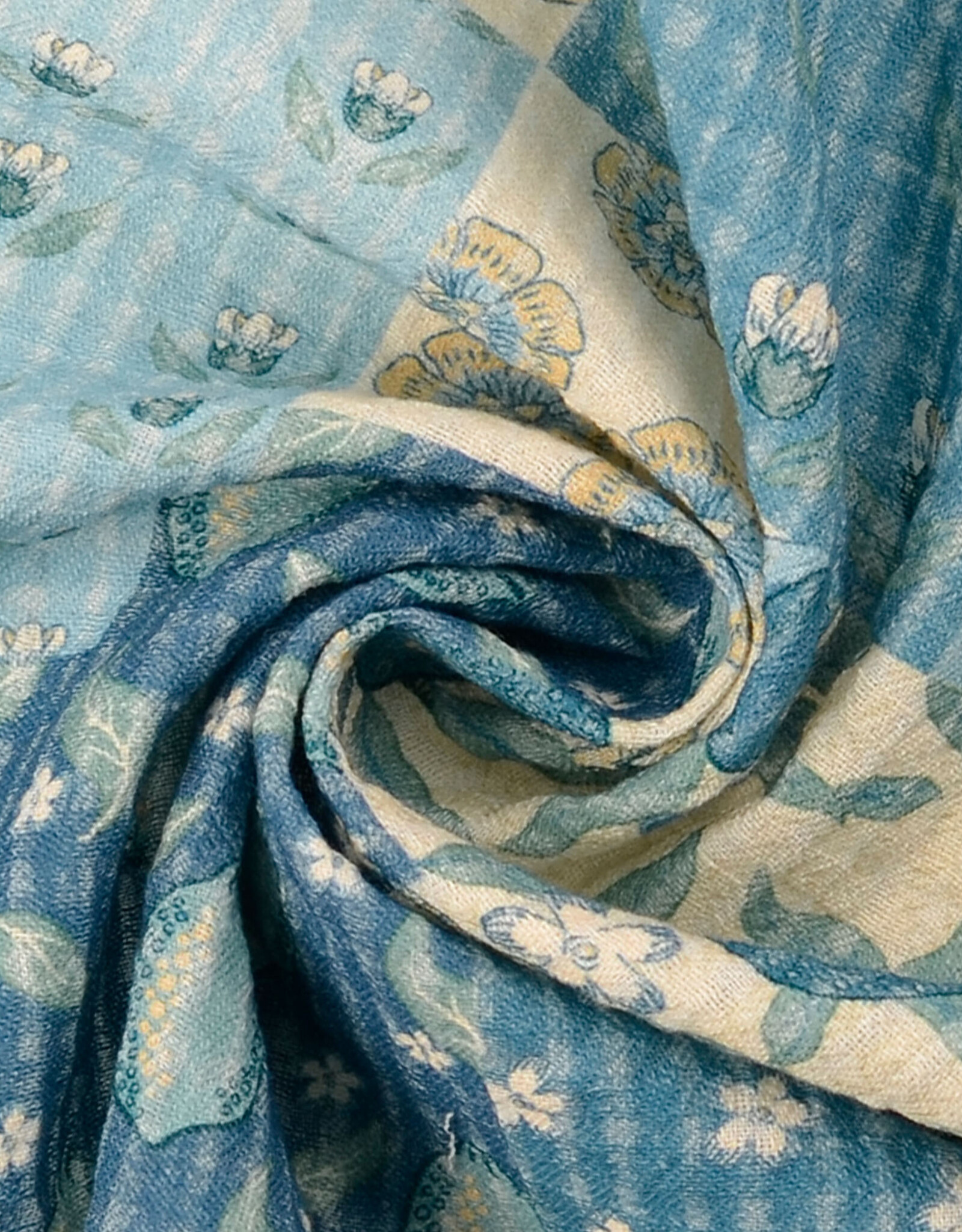 Structure katoen  - Patchwork - Blue