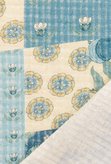 Structure katoen  - Patchwork - Blue