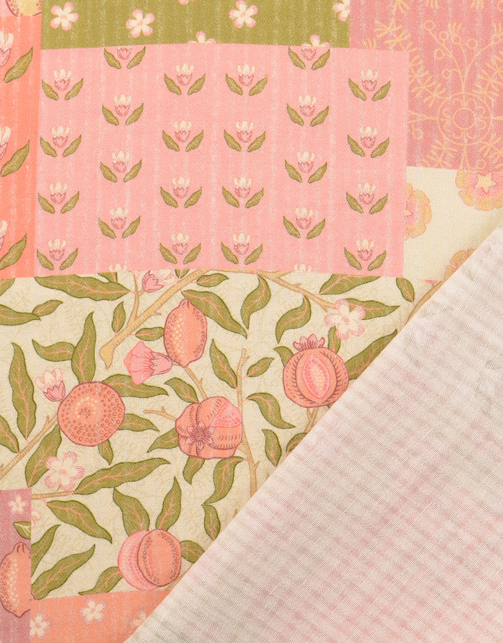 Structure katoen  - Patchwork - Peach