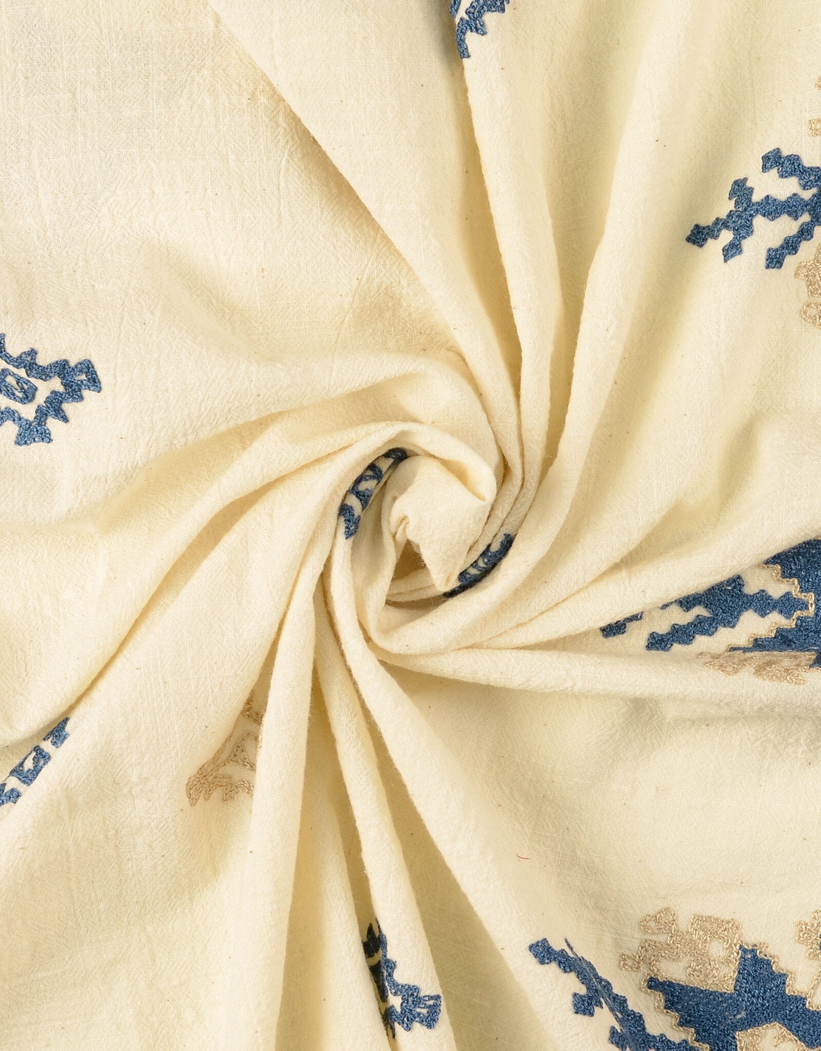 Cotton Mix - Blue border