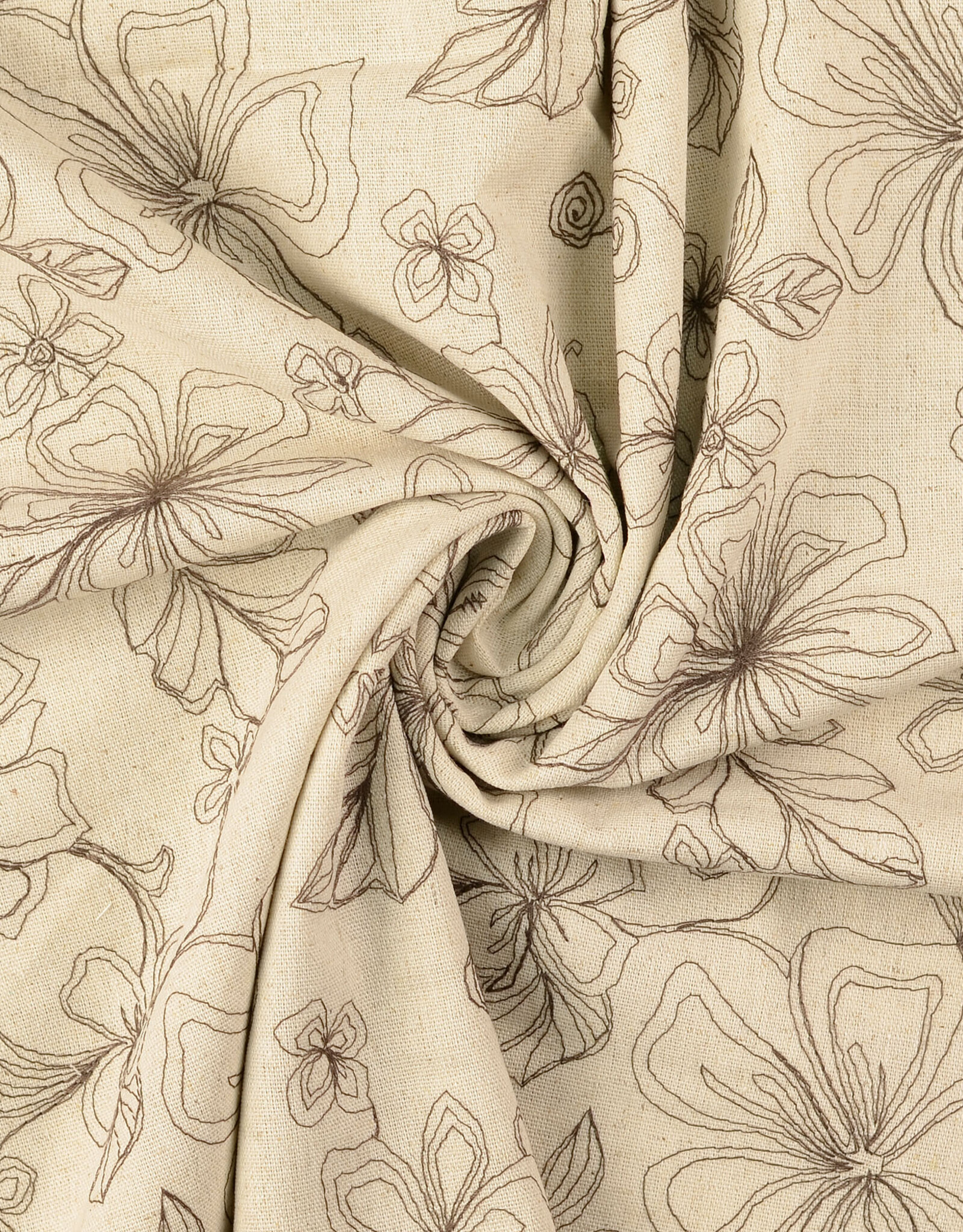 Naturel Broderie - Clematis - Brown