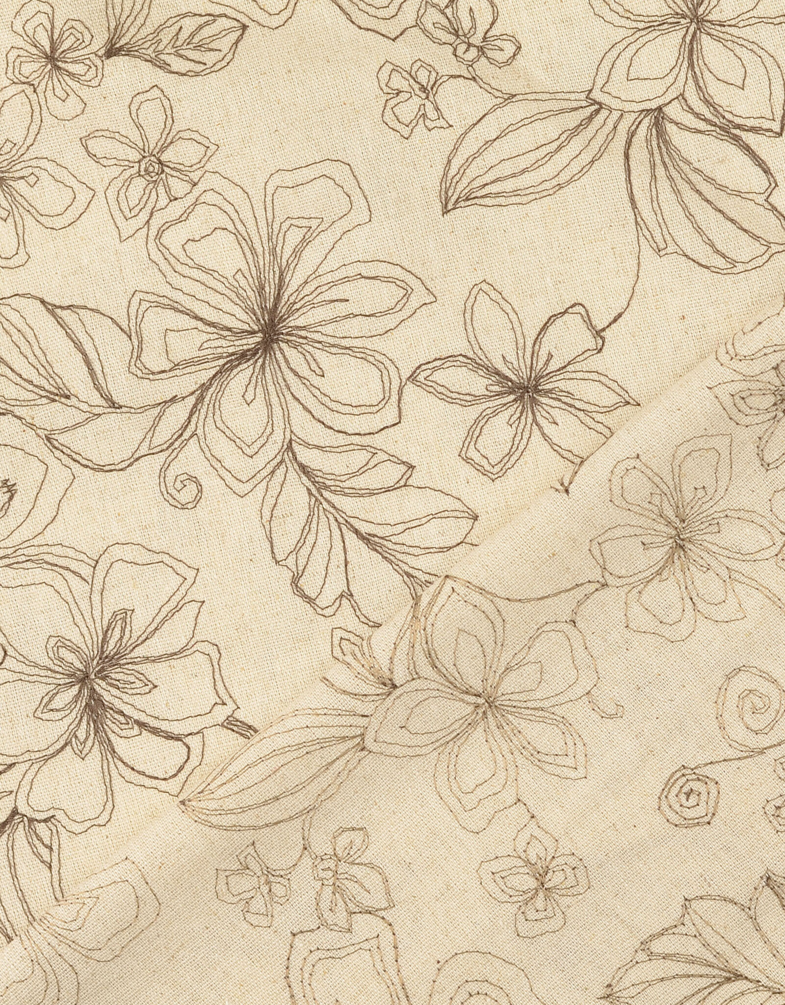 Naturel Broderie - Clematis - Brown