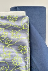 Katoen - Streepje - Neon broderie