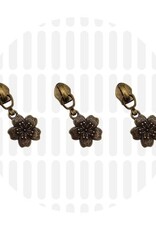 Rits Trekker Flower - 3 stuks - Messing