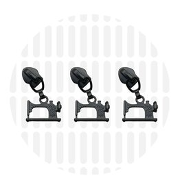 Rits Trekker Naaimachine - 3 stuks - Mat Zwart