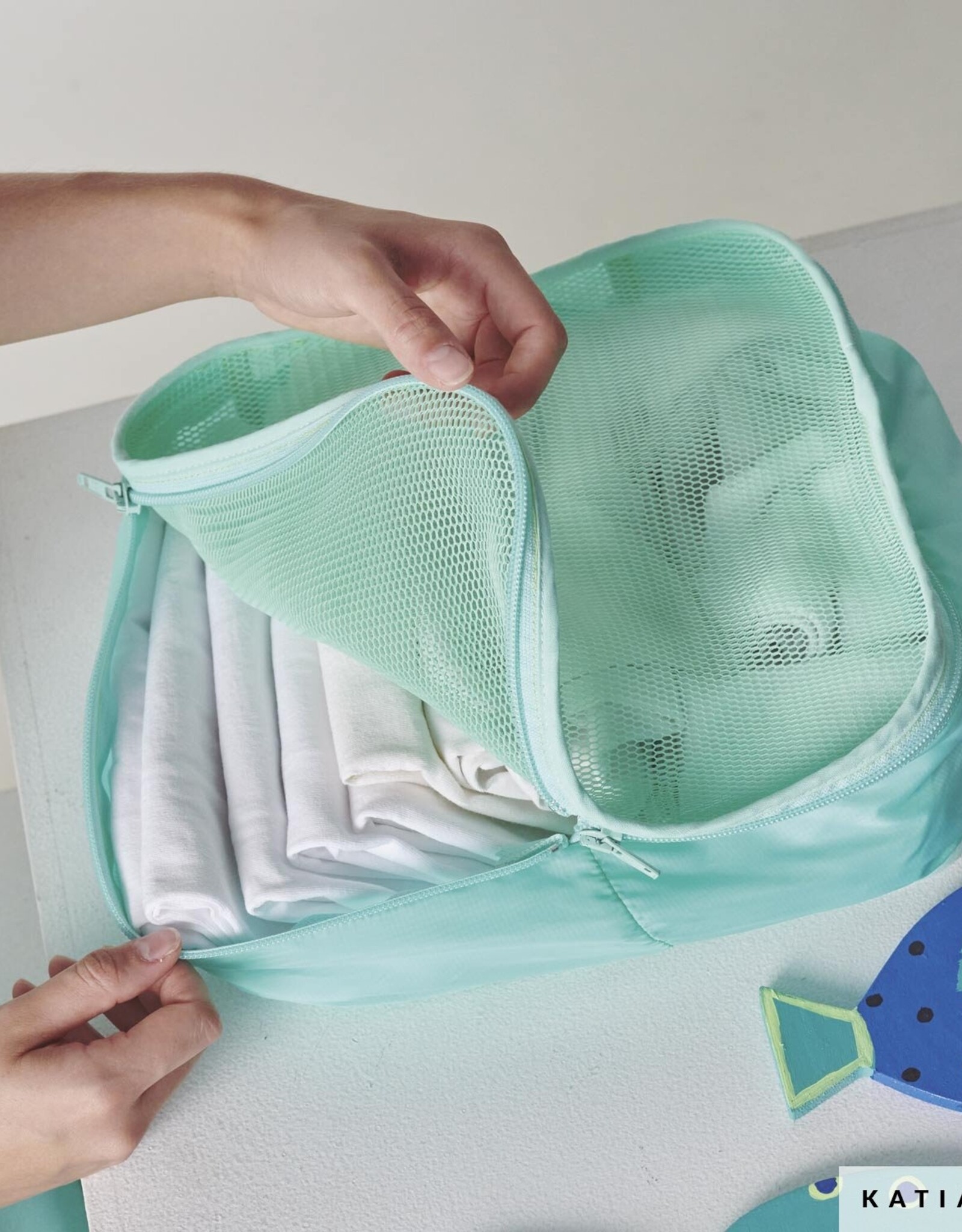 Katia Fabrics Mesh 3d - Aqua