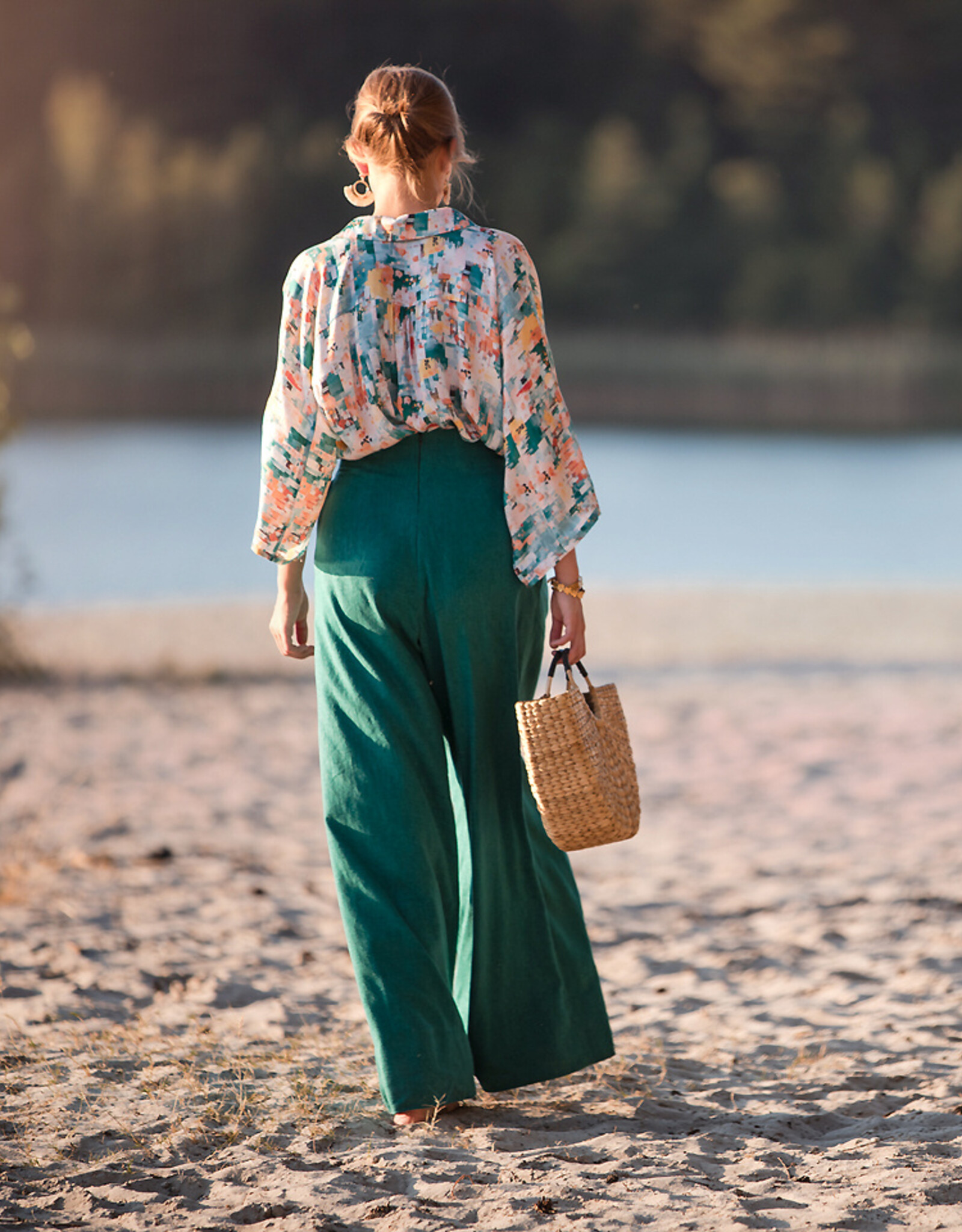 See You at Six Linen Viscose Blend - Blauwgroen