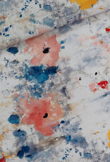 See You at Six Linen Viscose Blend - Roses on Canvas