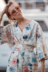 See You at Six Linen Viscose Blend - Roses on Canvas