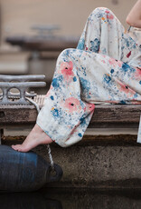 See You at Six Linen Viscose Blend - Roses on Canvas