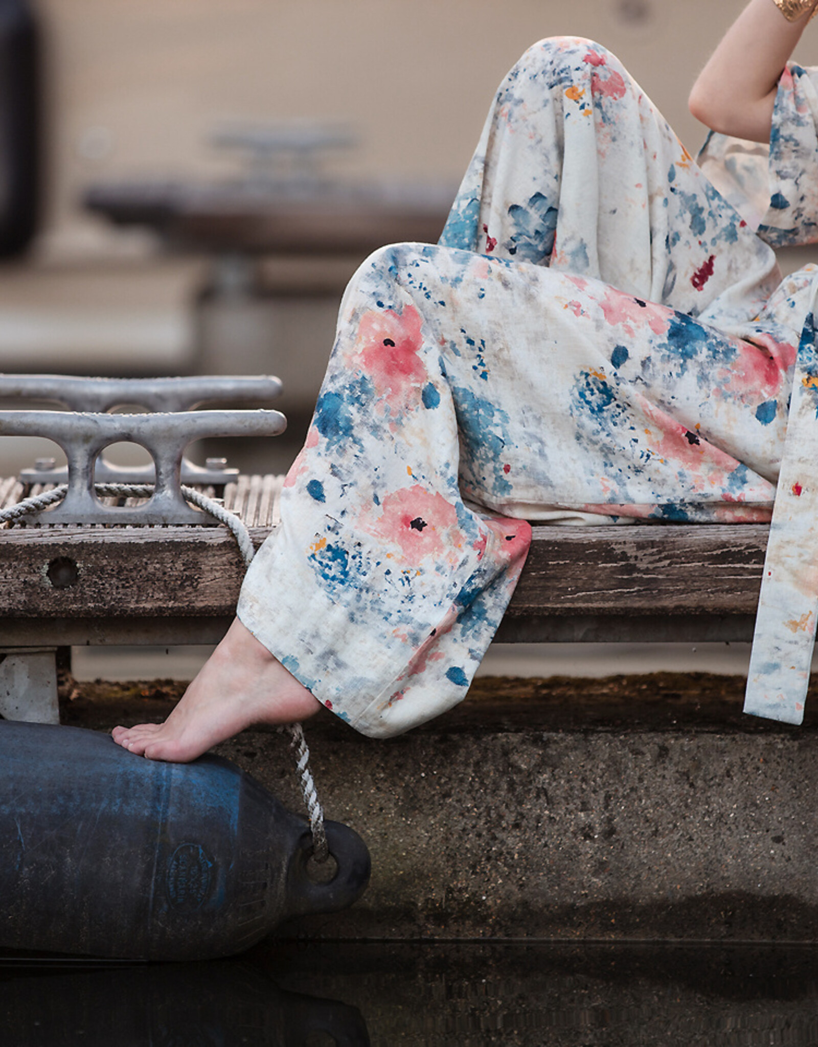 See You at Six Linen Viscose Blend - Roses on Canvas