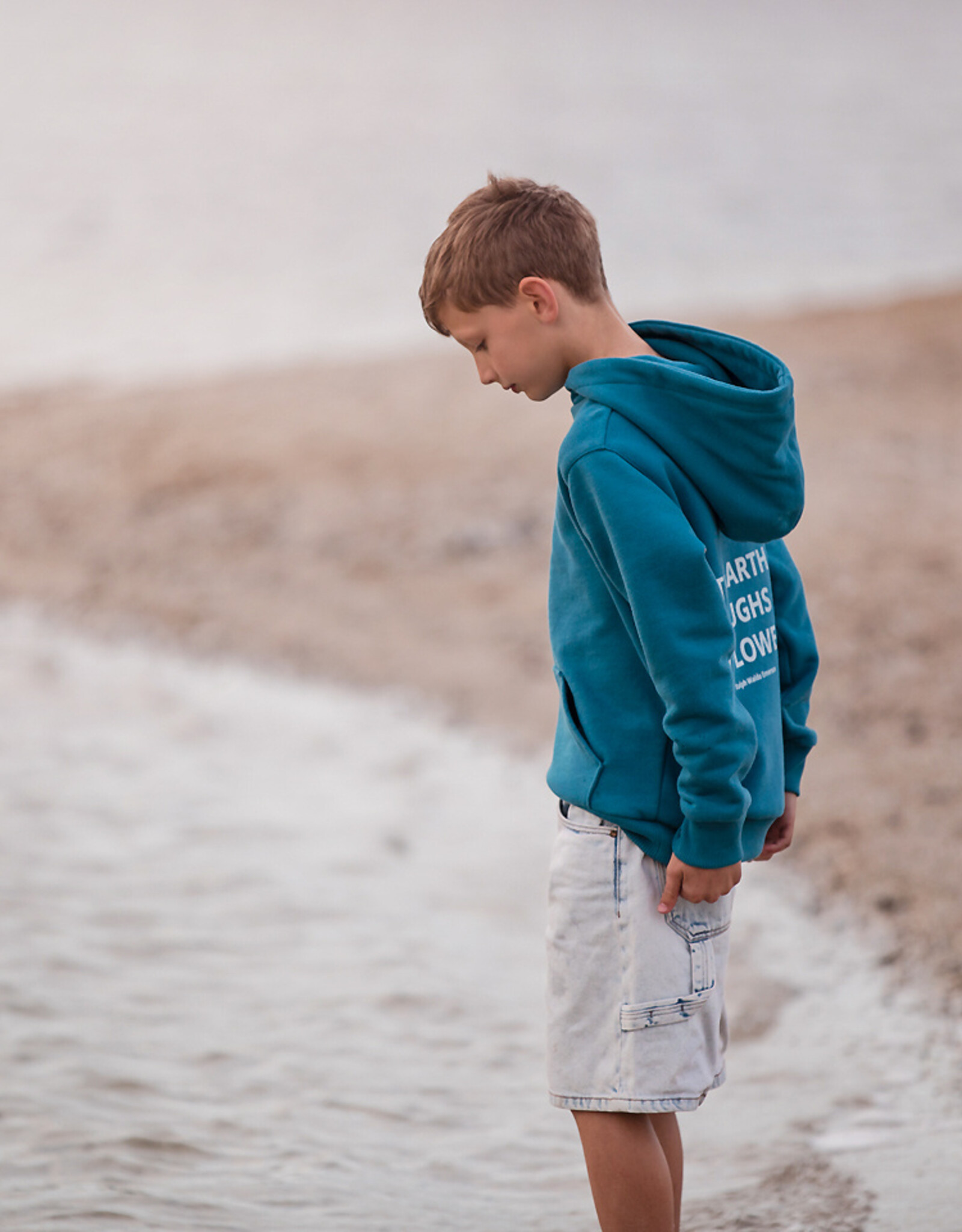 See You at Six French Terry 3-Draads - Laguneblauw