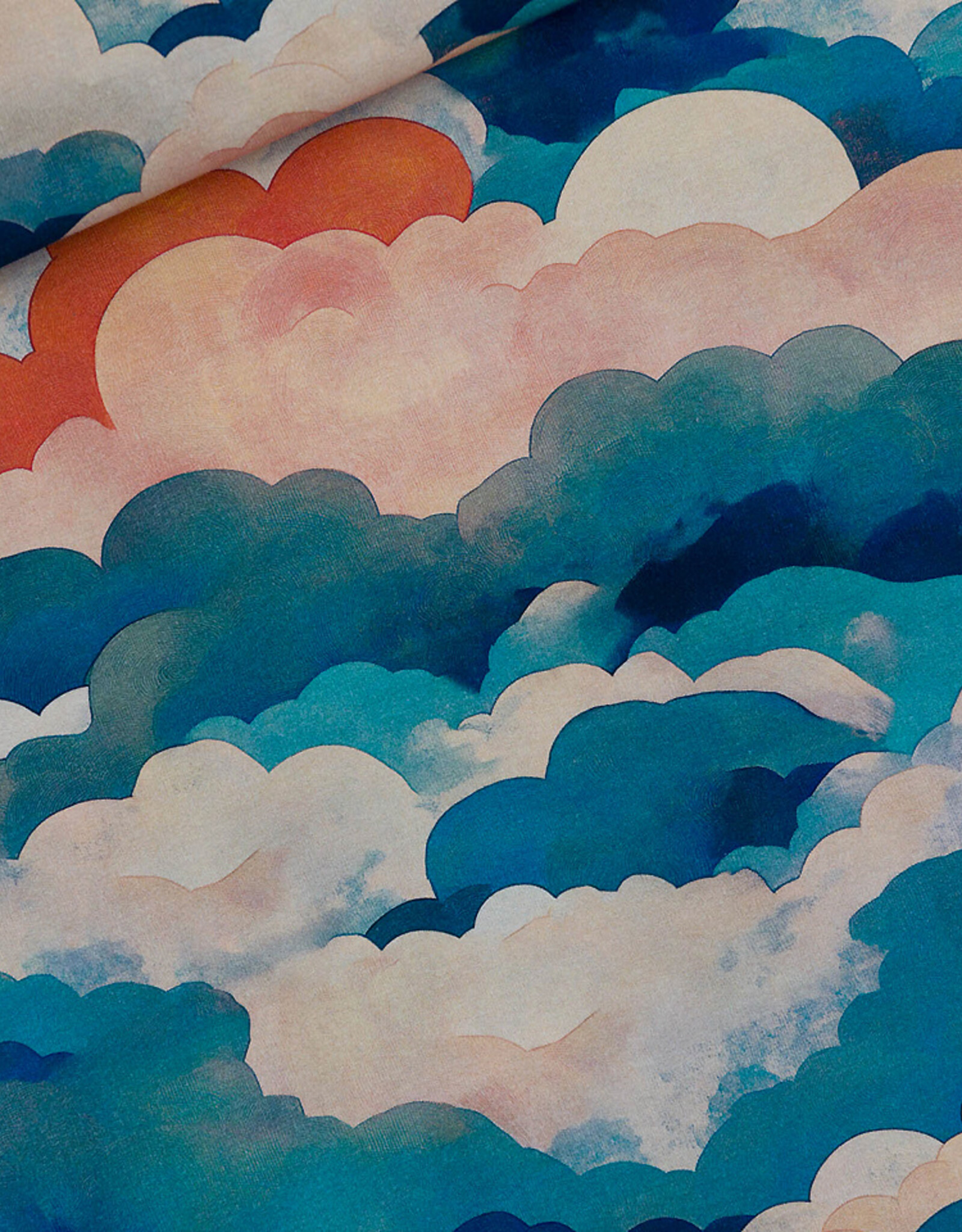 See You at Six French Terry - Cool Clouds