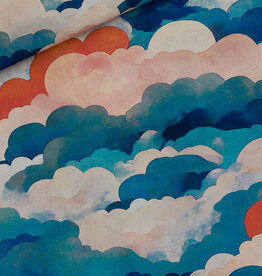 See You at Six French Terry - Cool Clouds