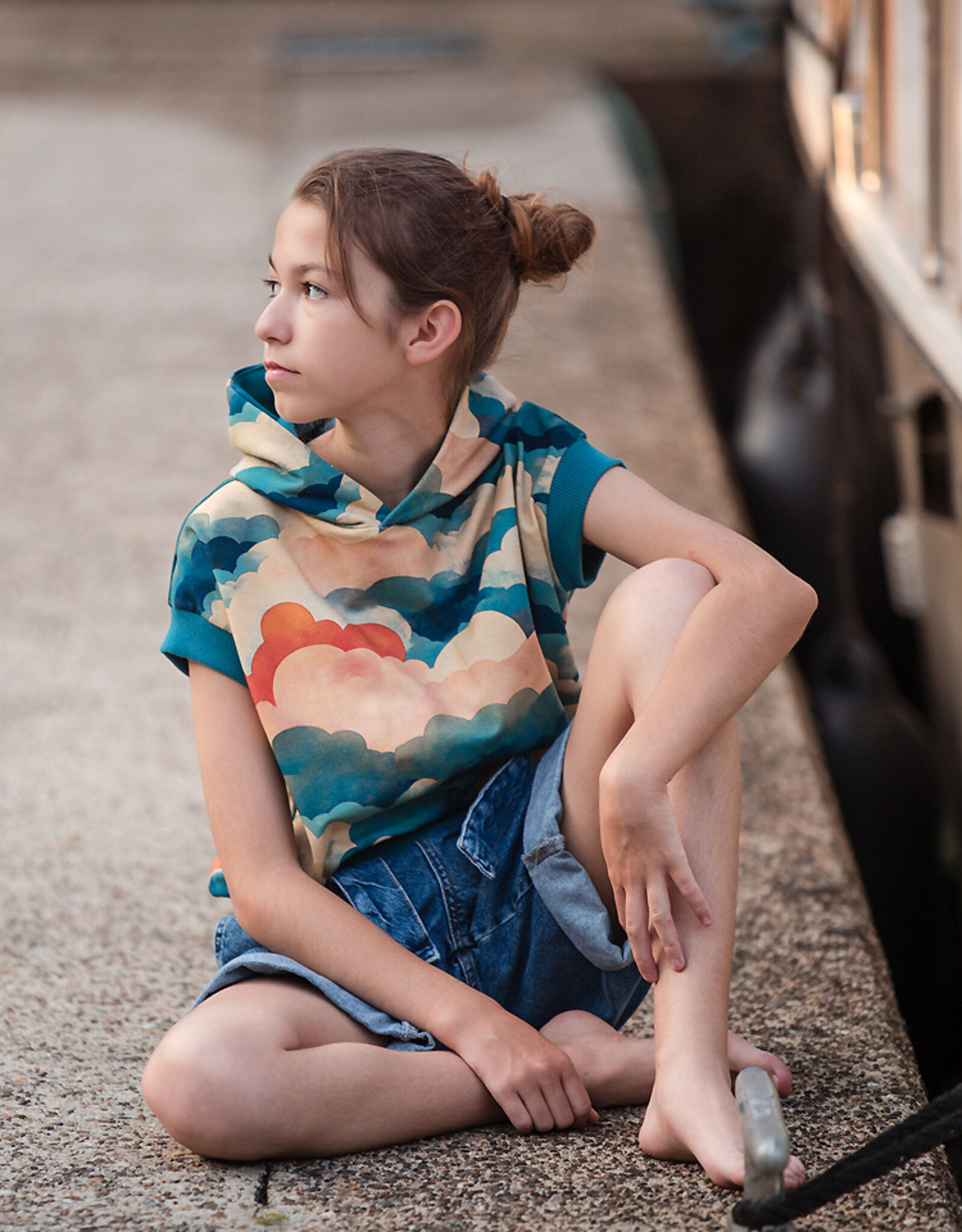 See You at Six French Terry - Cool Clouds