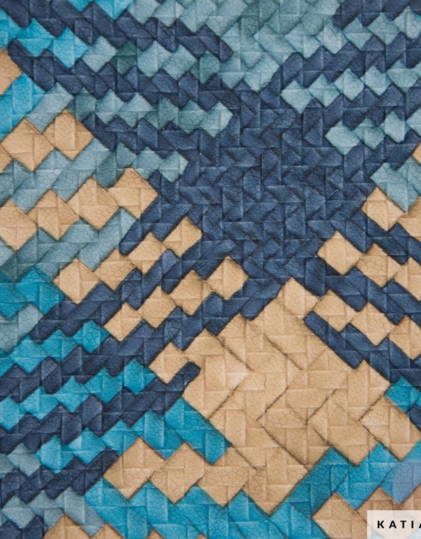 Gevlochten kunstleer - Mix Blauw