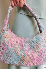 Gevlochten kunstleer - Mix Rose