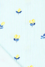 Double Gauze - Lemons & Stripes Blue