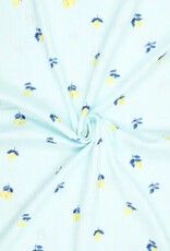 Double Gauze - Lemons & Stripes Blue