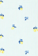 Double Gauze - Lemons & Stripes Blue