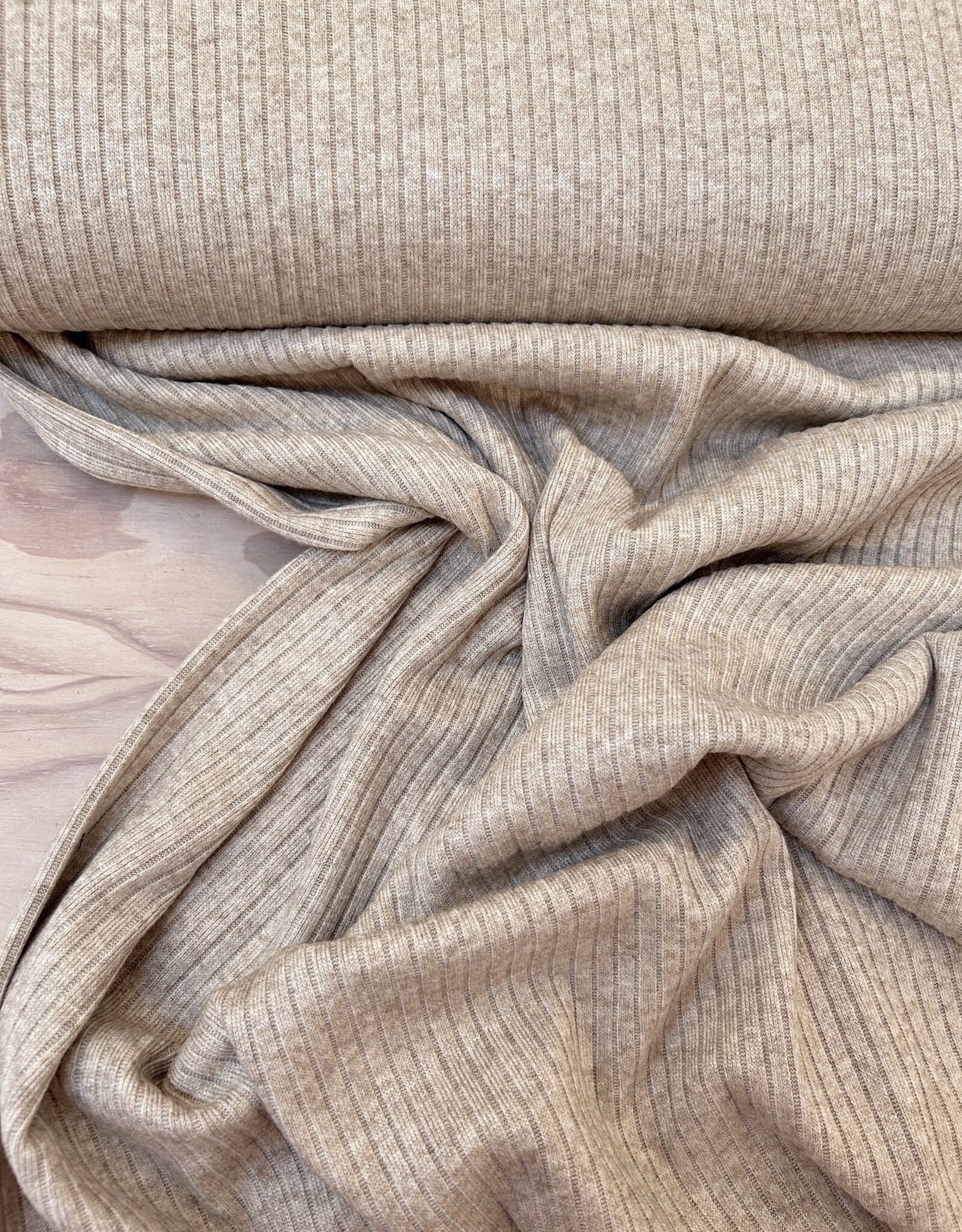 Soft Knit Ribbel - Licht beige