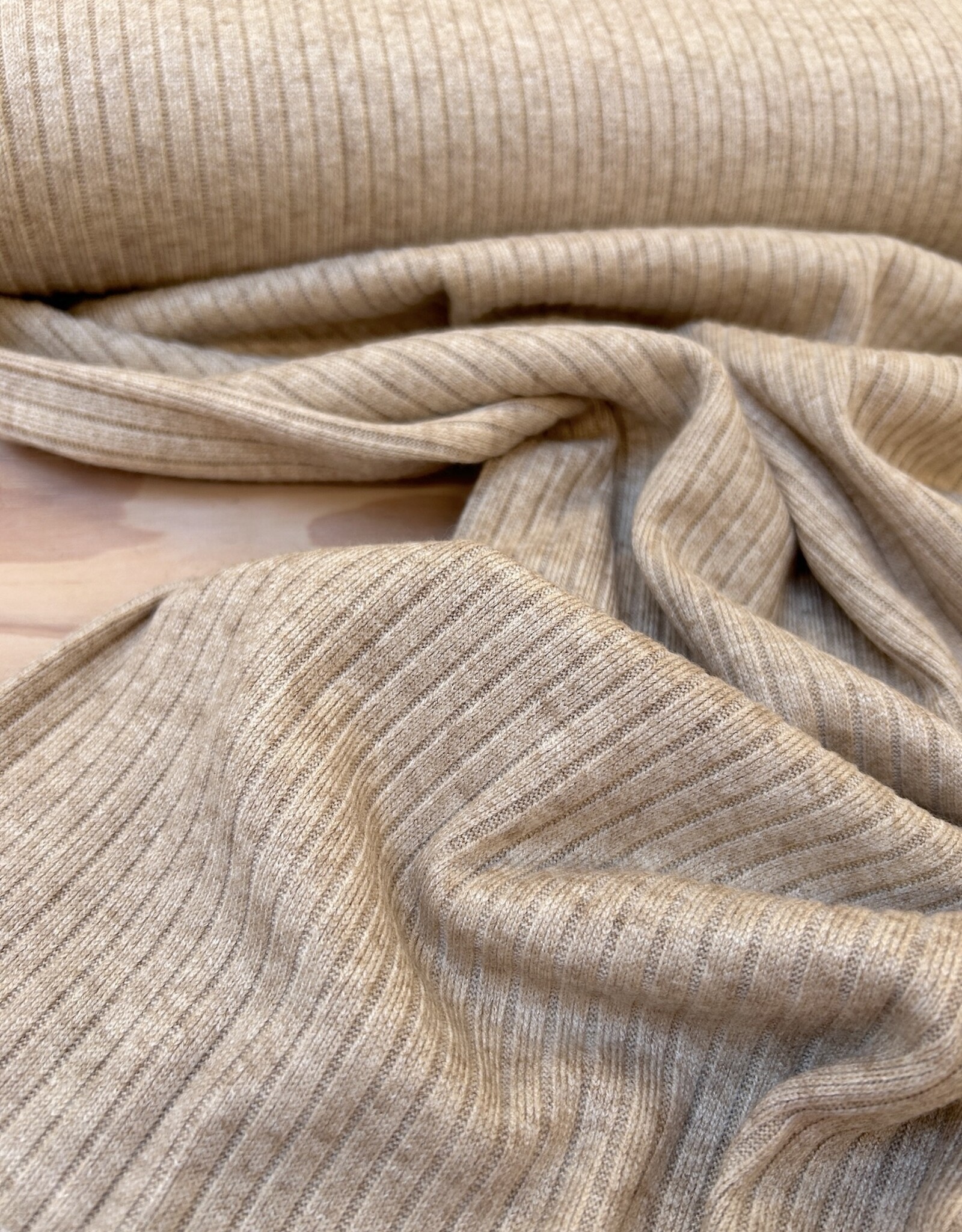 Soft Knit Ribbel - Licht beige