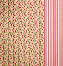 Stepper katoen - Flowers & Stripes Pink