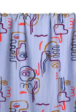 Atelier Jupe Viscose met witte en blauwe grafische textuur