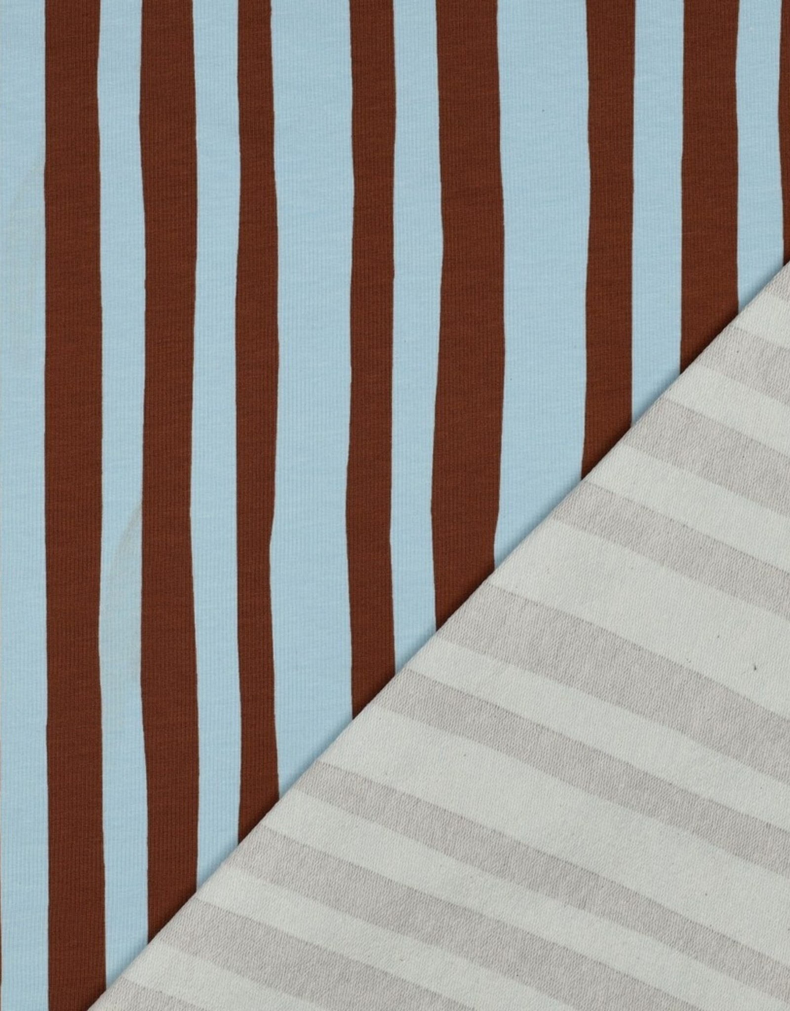 French Terry - GOTS - Stripes Brown