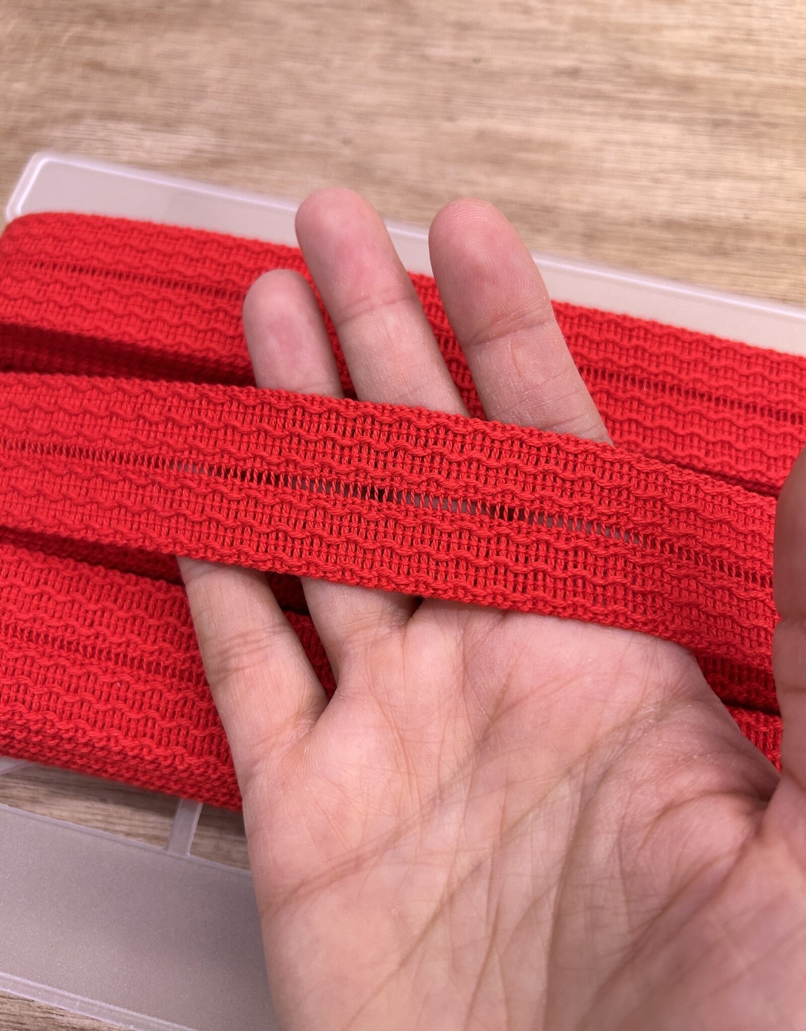 Tres biais band - Golfje - Rood