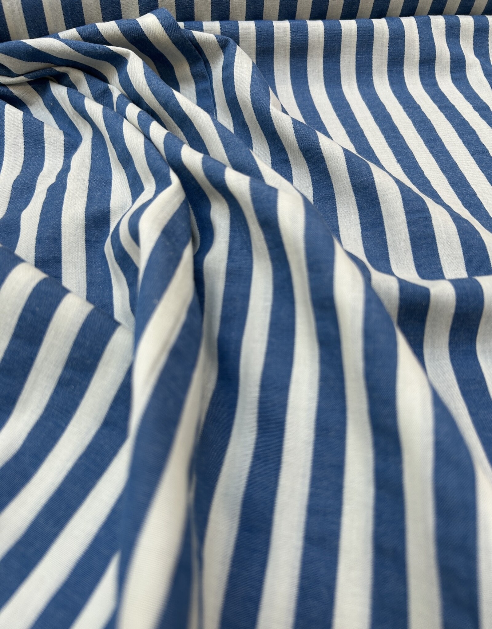 Seersucker - Streep Blue