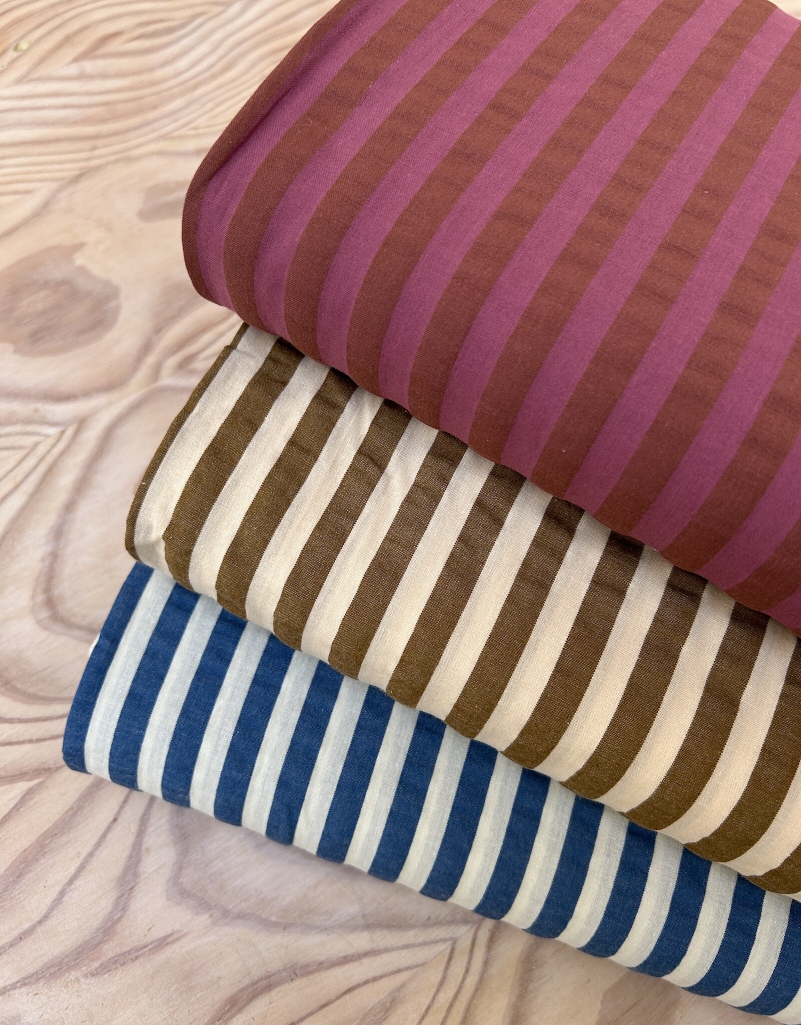 Seersucker - Streep Blue