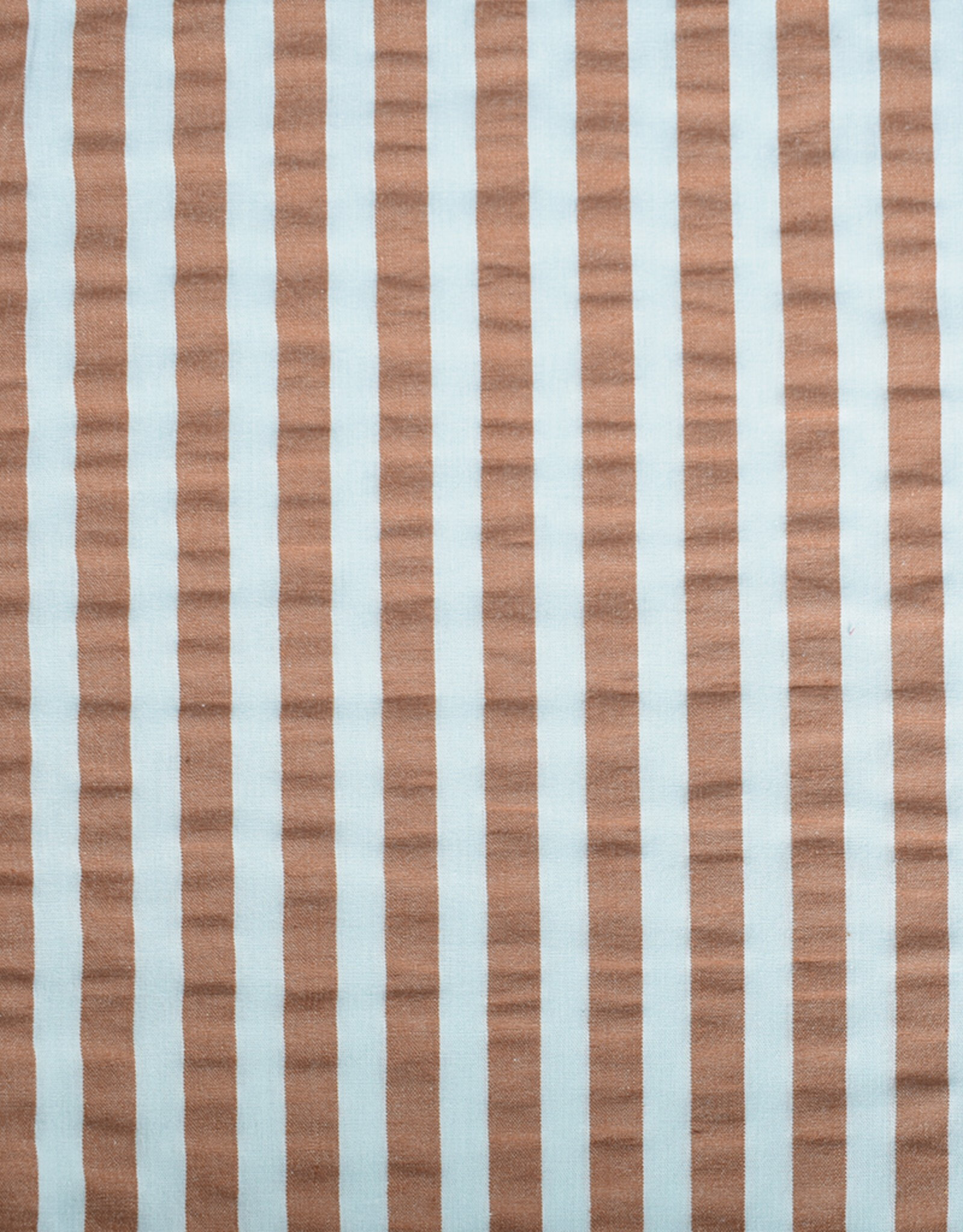 Seersucker - Streep Mint & Brown